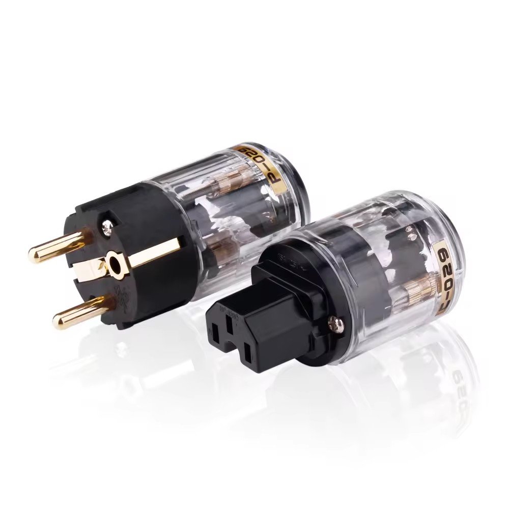 power plug hifi 24K Gold Plated EU version Schuko AC power plug IEC power connector for audio