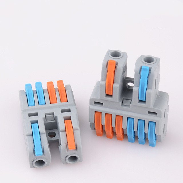 Universal Mini Wire Electrical Quick Connection Cable Splitter 2 in 6 Terminal Blocks Connectors Push Pull Levers Splice Type