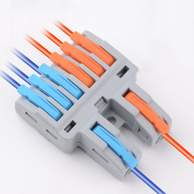 Universal Mini Wire Electrical Quick Connection Cable Splitter 2 in 6 Terminal Blocks Connectors Push Pull Levers Splice Type