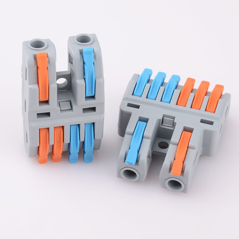 Universal Mini Wire Electrical Quick Connection Cable Splitter 2 in 6 Terminal Blocks Connectors Push Pull Levers Splice Type