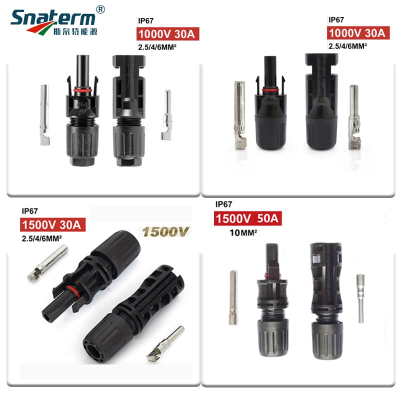 1000V 1500V 30A 50A MC Suitable 2.5/4/6mm2 14~10AWG PV Solar Panel Cable wire Connector IP67 Waterproof Solar Connector