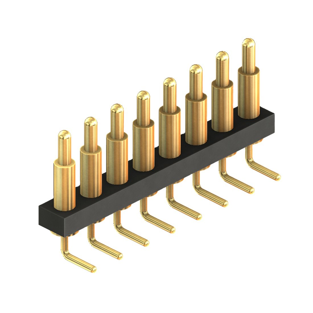 customized 8pin right angle spring probe pogo pin connector