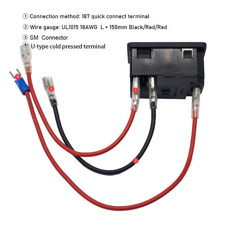 10A 250V power adaptor with 3 pin IEC C14 AC input connector socket with fuse switch