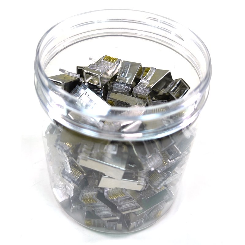 100-PACK Cat6 Connector, Cat6 / Cat5e RJ45 Connector, Ethernet Cable Crimp Connectors UTP/FTP Network Plug