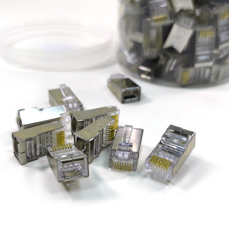 100-PACK Cat6 Connector, Cat6 / Cat5e RJ45 Connector, Ethernet Cable Crimp Connectors UTP/FTP Network Plug