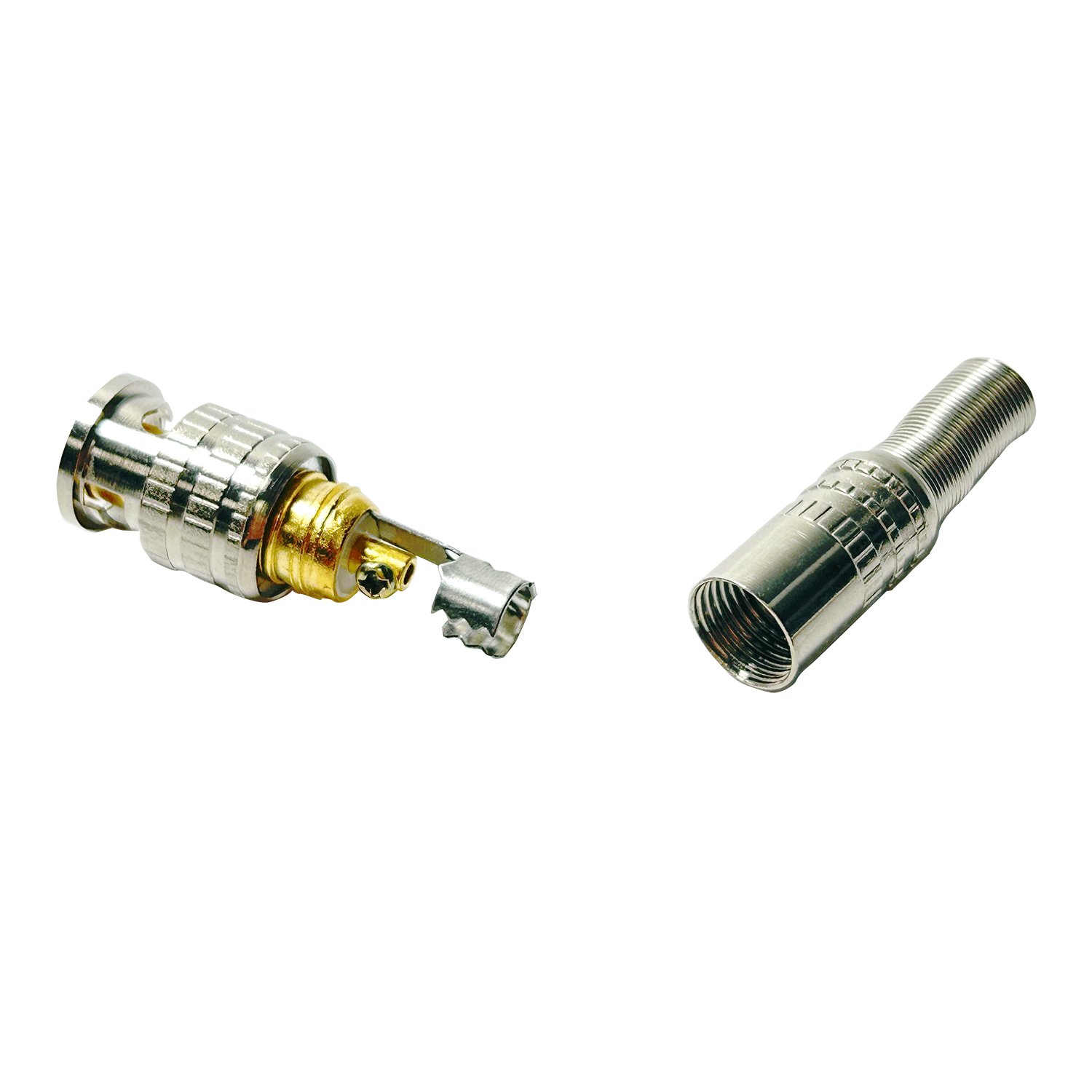 75 Ohm Coax RG6 Compression F BNC Male Plug RF Coaxial Cable BNC Male Connector for CCTV RG58 RG59 RG6
