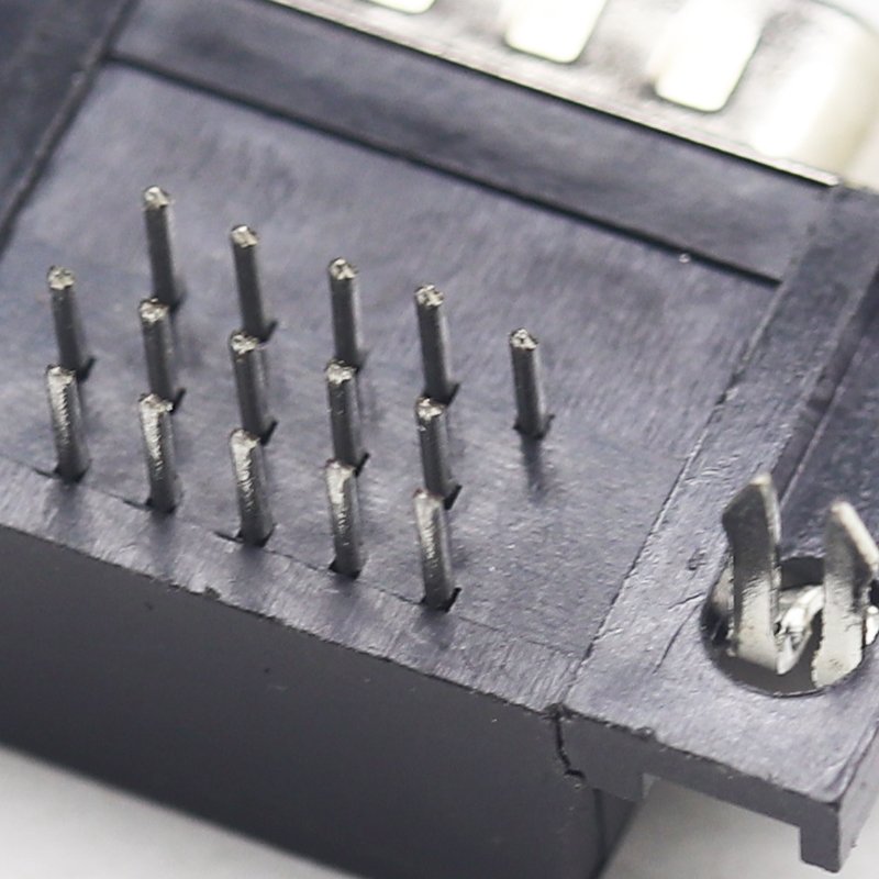 Db9 Cable Db37 Male Solder Dsub Crimp Type Die Cast Backshells D-sub Hood Metal three Platoon right angle db 90 Degree Connector