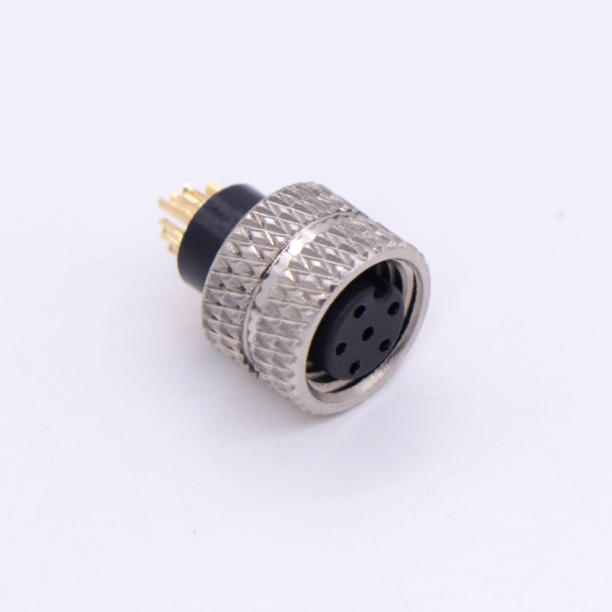 4pin m8 waterproof circular metal connector 6p female connector pcb plug