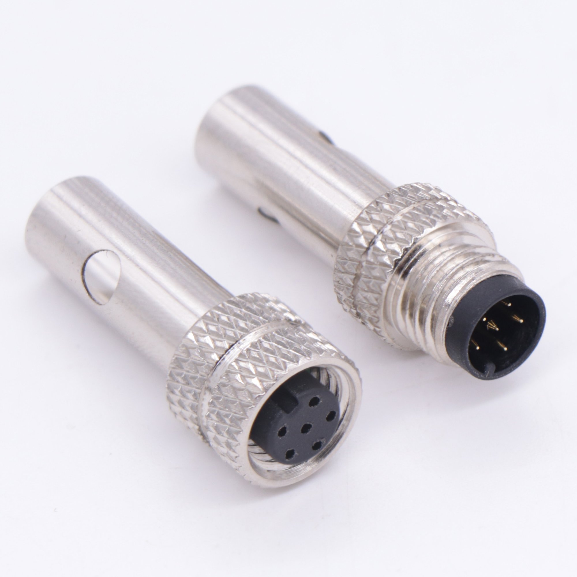 4pin m8 waterproof circular metal connector 6p female connector pcb plug