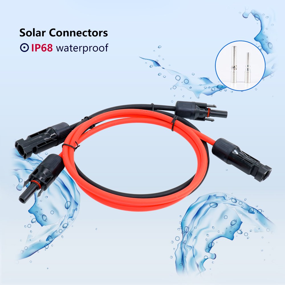 Solar Panel 2.5mm 6mm2 10mm2 Extension Copper Wire With Connector Photovoltaic Special Dc Cable Extension Cable Solar