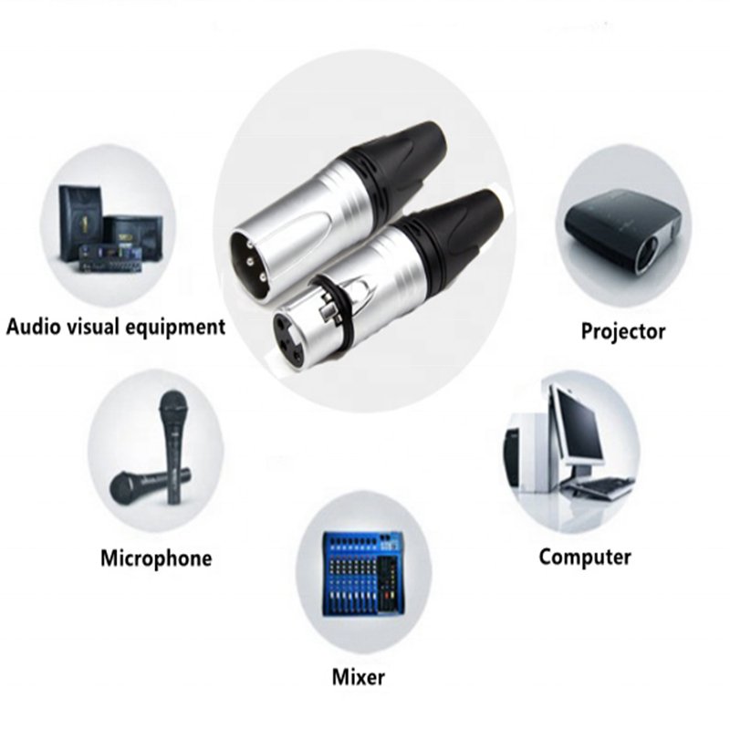 Colorful Male Female 3pin Microphone XLR Connectors