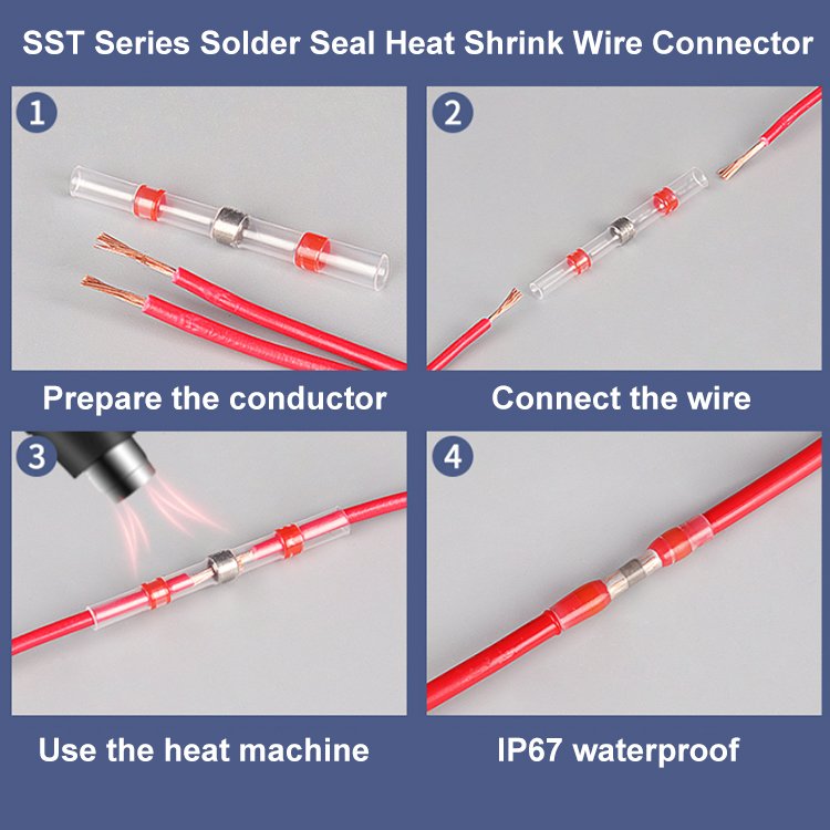 Shunshun IP67 Automotive Waterproof Insulated Electrical Water Proof Solder Wire Connectors kit box