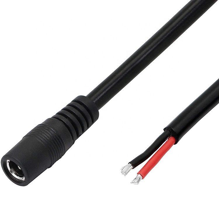 12V 24V DC Supply Input Jack 2.1x5.5mm Male Female Socket Barrel Connector to Open DC Pigtail Power Cable