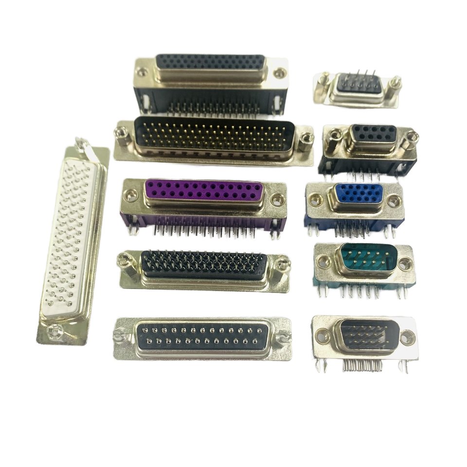 Standard 2.77mm D SUB 9 15 25 37 50 62 78 104 pin full range of male and female matching D-SUB connectors