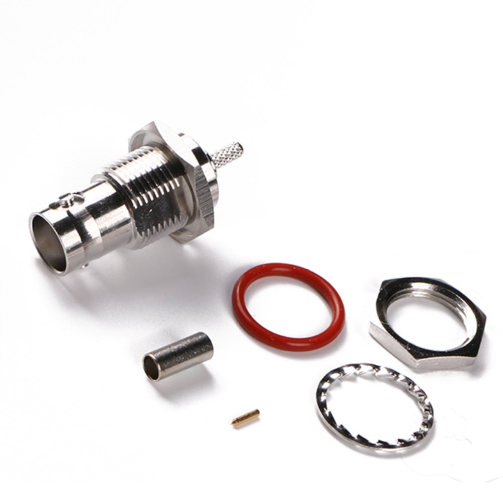 RF Connector Supplier Bulkhead Waterproof BNC Female Connector RF 50 Ohm BNC Female Cable Connector