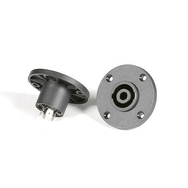 Round 4 Pole SpeakON Panel Mount Socket Connectors 4 pin Audio SpeakON Chassis Connectors for Loudspeaker Amplifier