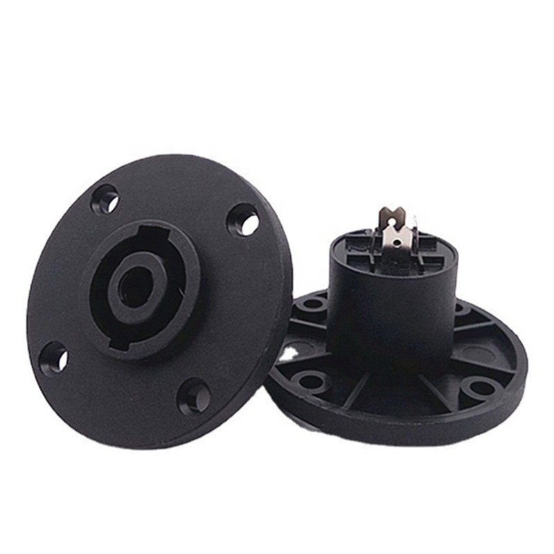 Round 4 Pole SpeakON Panel Mount Socket Connectors 4 pin Audio SpeakON Chassis Connectors for Loudspeaker Amplifier