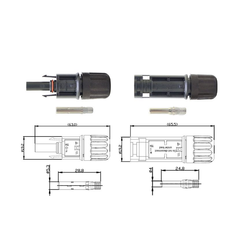 waterproof dc solar lamp pv panel connectors solar panel 1500v m c 4 connector solar ip68 electrical waterproof connections