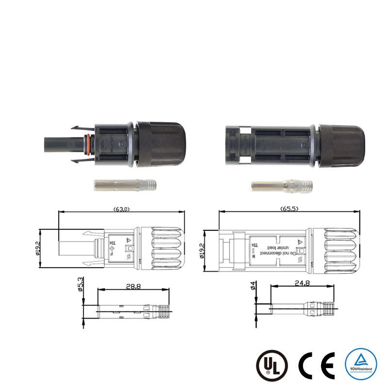waterproof dc solar lamp pv panel connectors solar panel 1500v m c 4 connector solar ip68 electrical waterproof connections