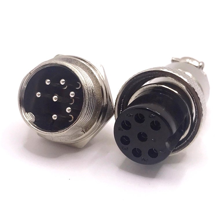 GX16 Connector Gold Plated Termination GX16-7 Male and Female Connector GX16 7 Pin Hembra
