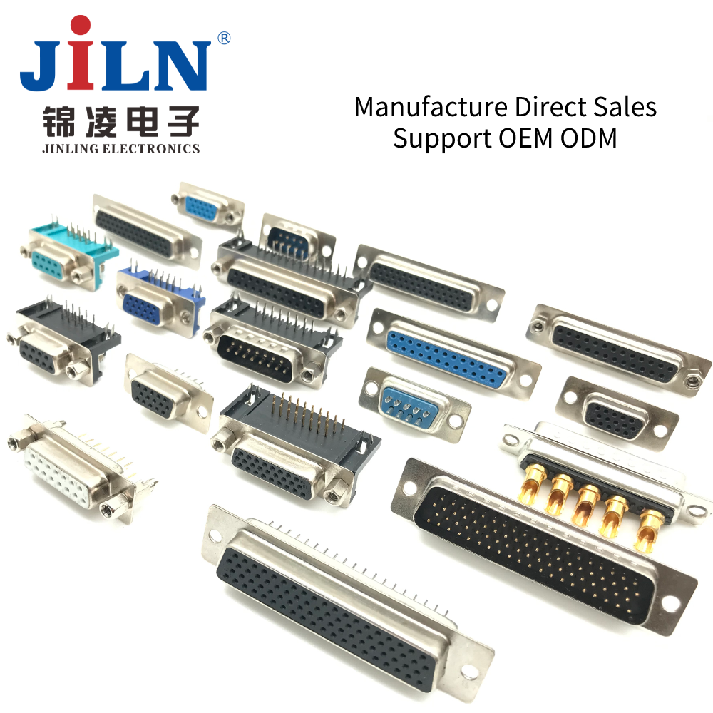 D Sub Connector HDP 26 pin female with screw vga straight electronic 26pin d-sub connector