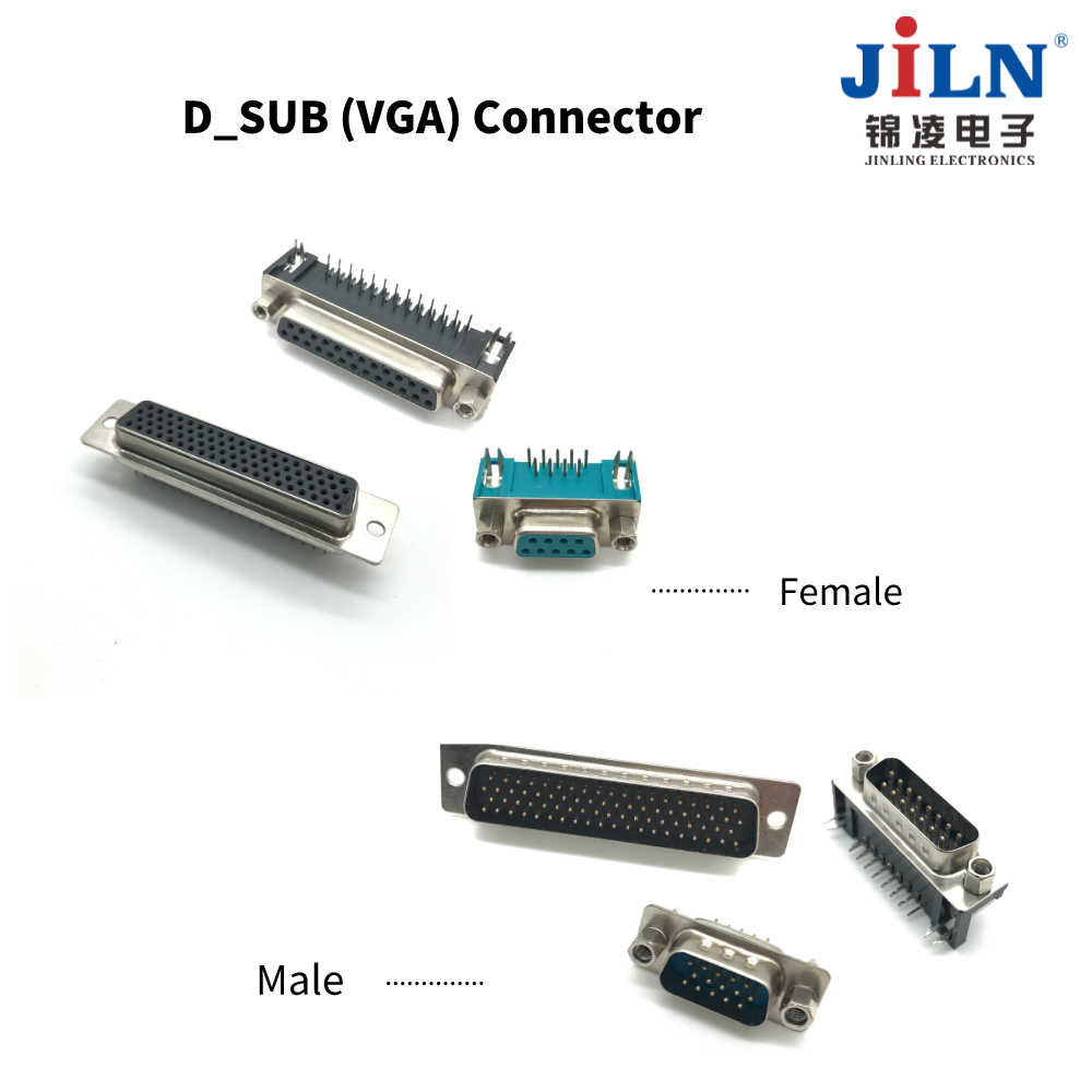 D Sub Connector HDP 26 pin female with screw vga straight electronic 26pin d-sub connector