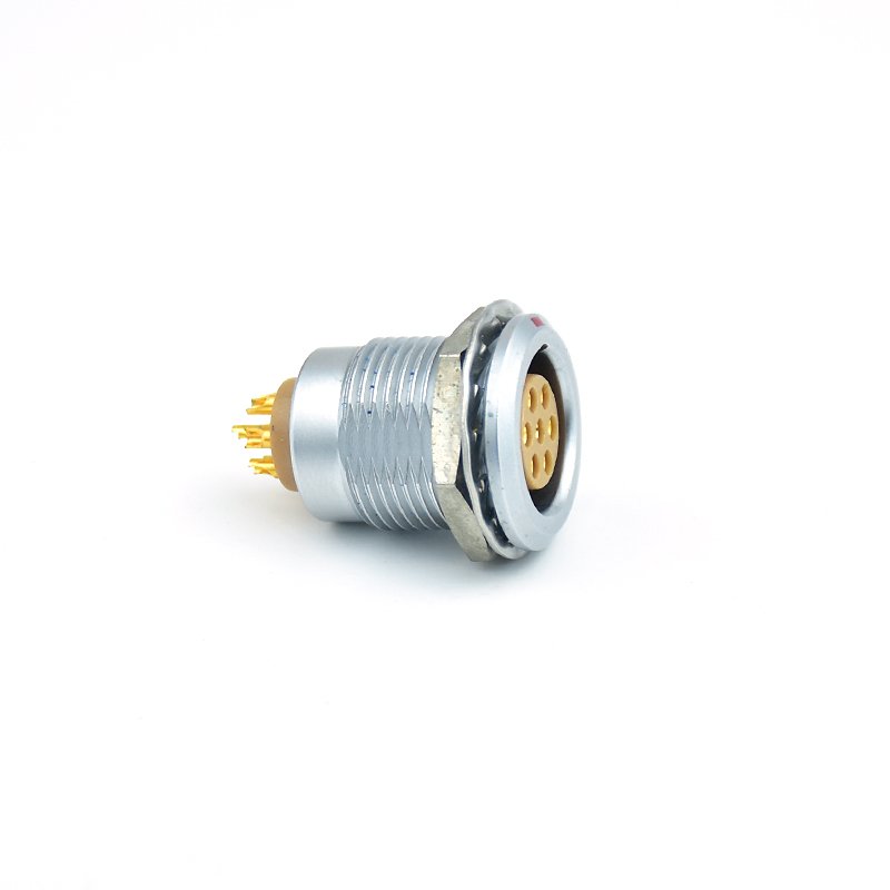FHG.2B Push Pull Connector - Right Angled 2B-type 4mm Dia Collet Nut Multipole, Push-Pull, Metal Connectors