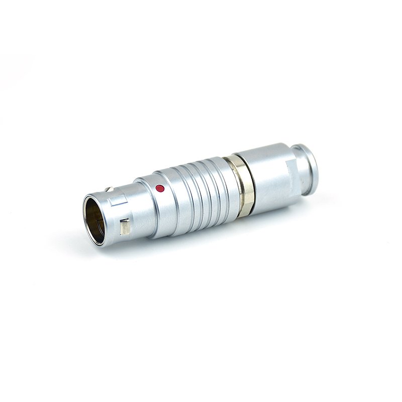 FHG.2B Push Pull Connector - Right Angled 2B-type 4mm Dia Collet Nut Multipole, Push-Pull, Metal Connectors