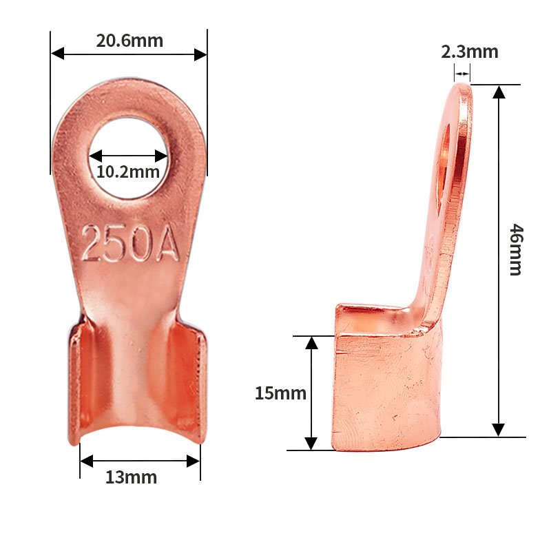 250A Open Copper Nose Spot Welding Accessories Welder OT-250A Battery Cable Connector Terminal Crimping