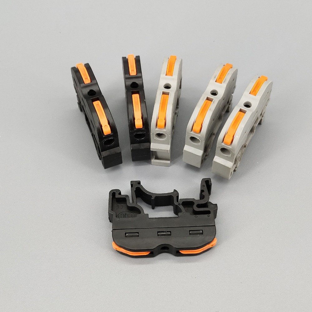 50Pcs 1 Pin Din rail Universal compact wire wiring connector conductor terminal block with lever