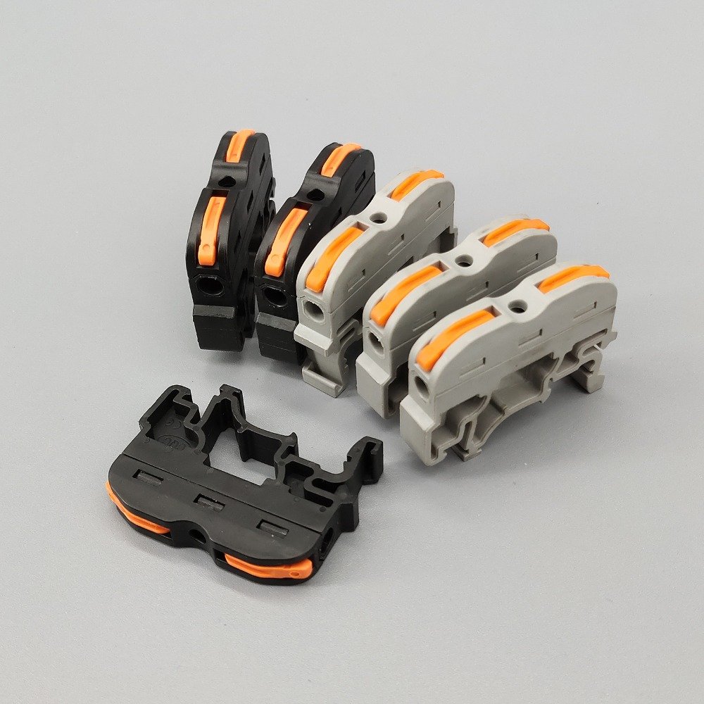 50Pcs 1 Pin Din rail Universal compact wire wiring connector conductor terminal block with lever