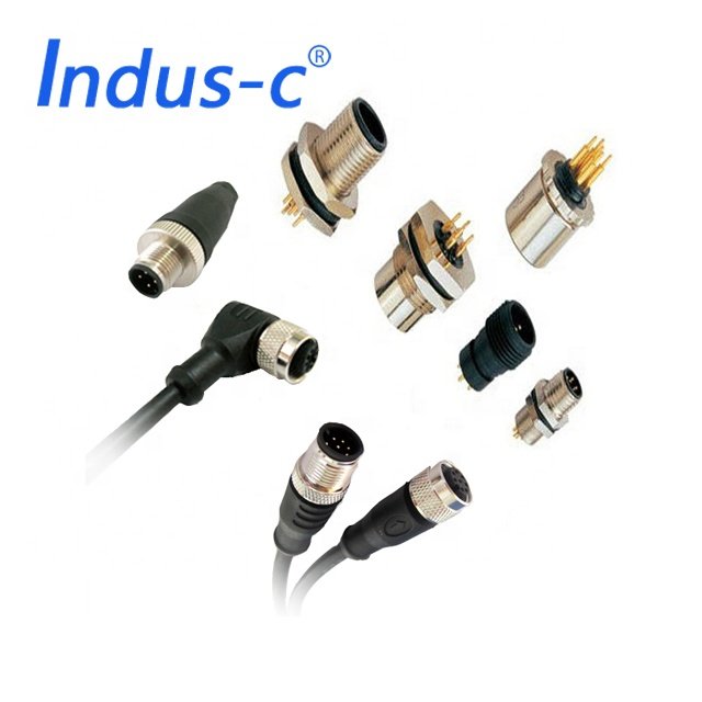 3pins 4pins 5pins 8pins 12pins 17pins panel mount male female waterproof m12 connector