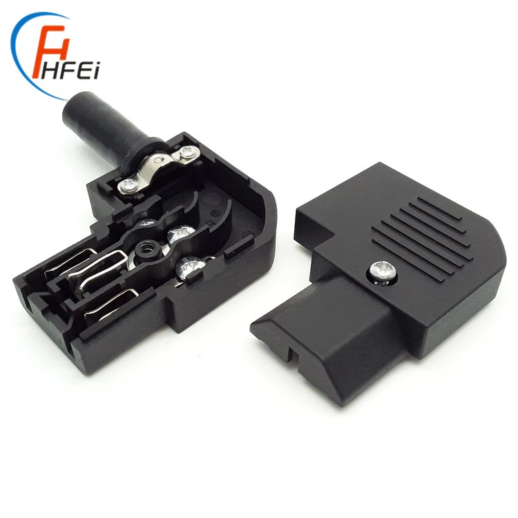 Power electrical terminal connectors plugs C13 C14 angled 90 degree wire connector