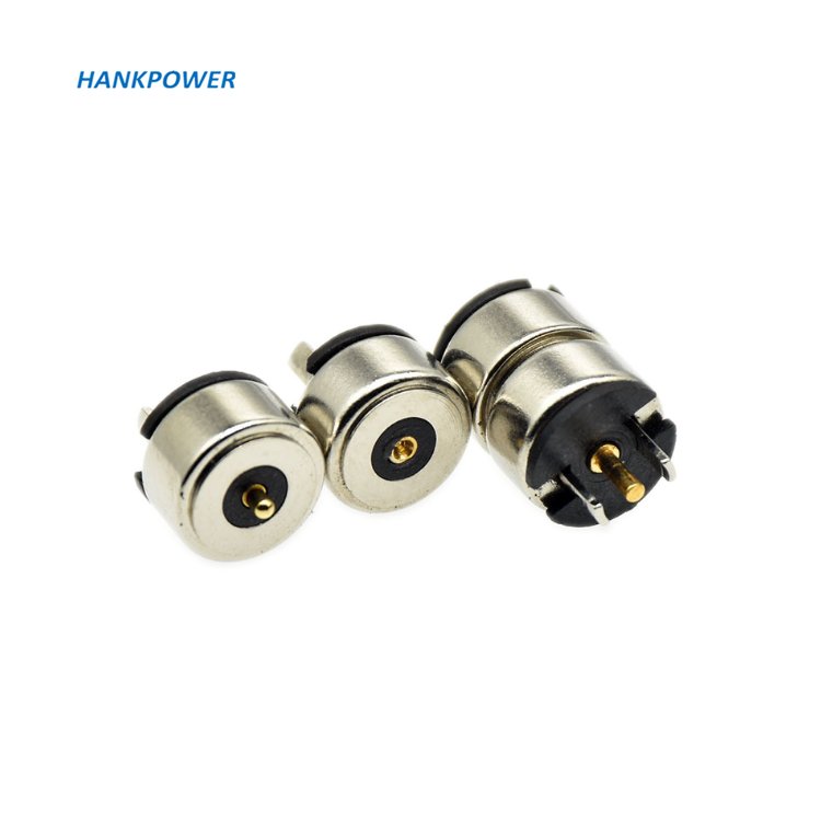 8mm Spring Loaded Circular 2 Pin Magnetic Pogo Pin Male Female Connectors