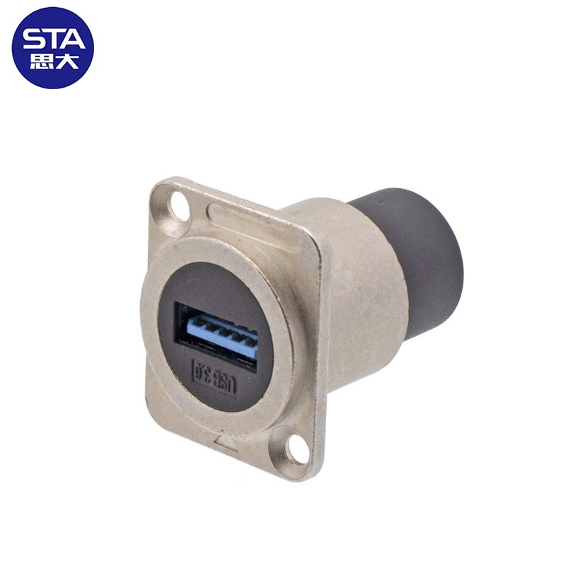 Waterproof Metal USB Female to Female Connector D Type Module Panel Mount USB Socket Adapter USB 2.0 3.0 Connector