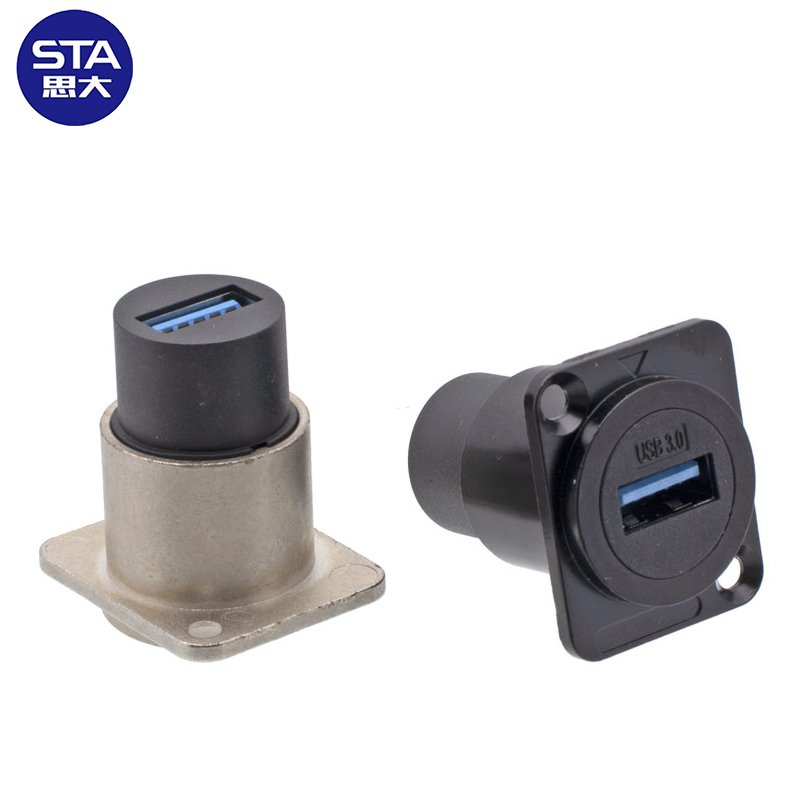 Waterproof Metal USB Female to Female Connector D Type Module Panel Mount USB Socket Adapter USB 2.0 3.0 Connector
