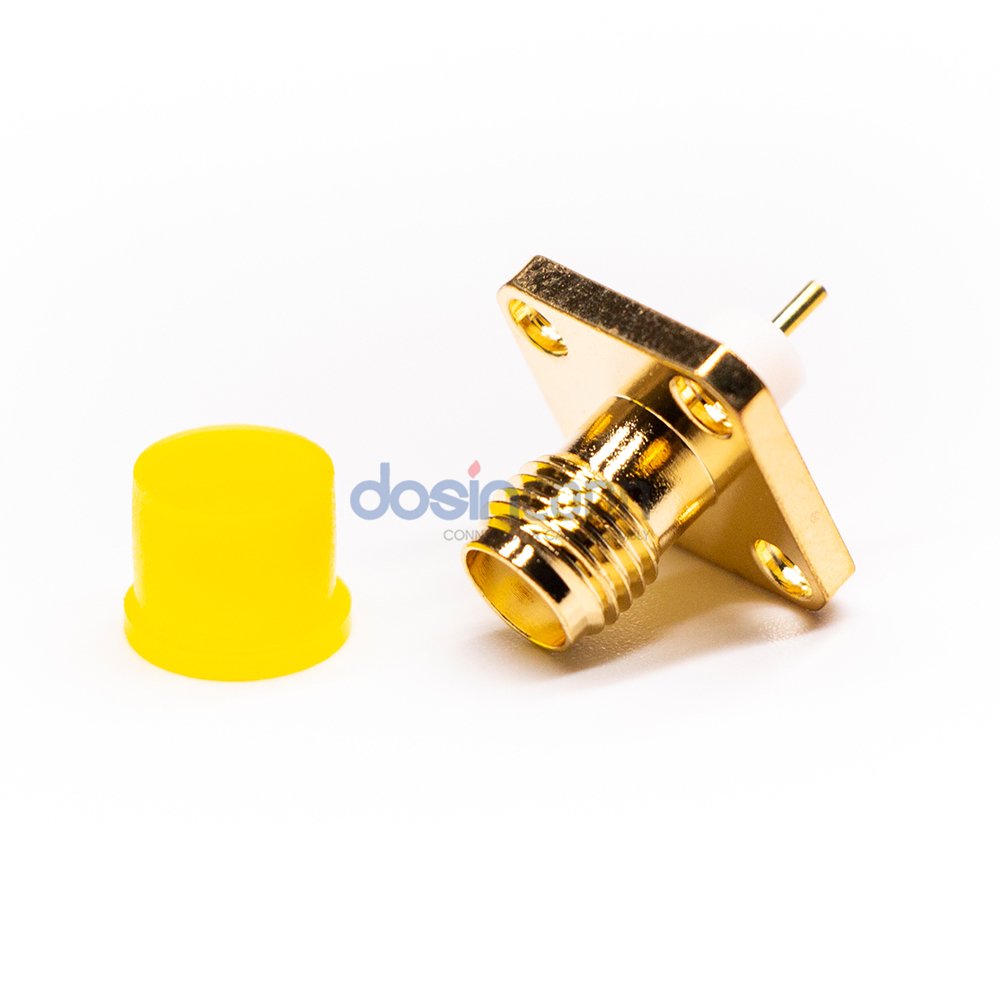 Factory Supply SMA Female Jack Coax Connector with 4 Hole Flange Panel Mount for PCB