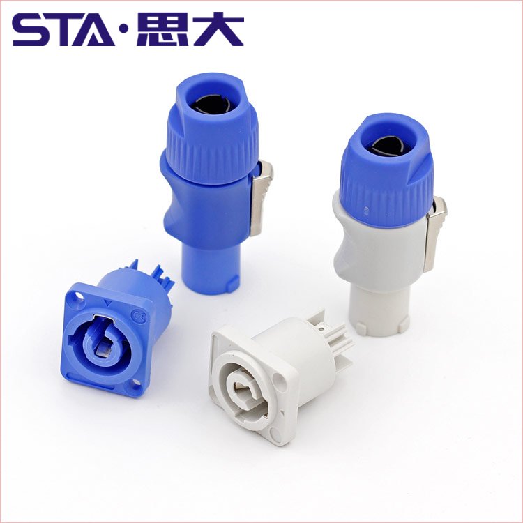Powercon connector 20A 250V grey blue male plug 3pin power connector for led screen