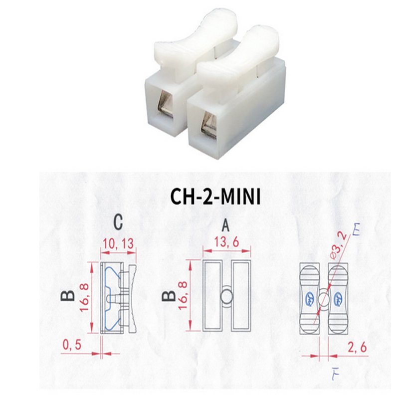 Universal Compact Wiring Conductor Push-in Terminal Block,Electric Wire Connector Connector Ch-2