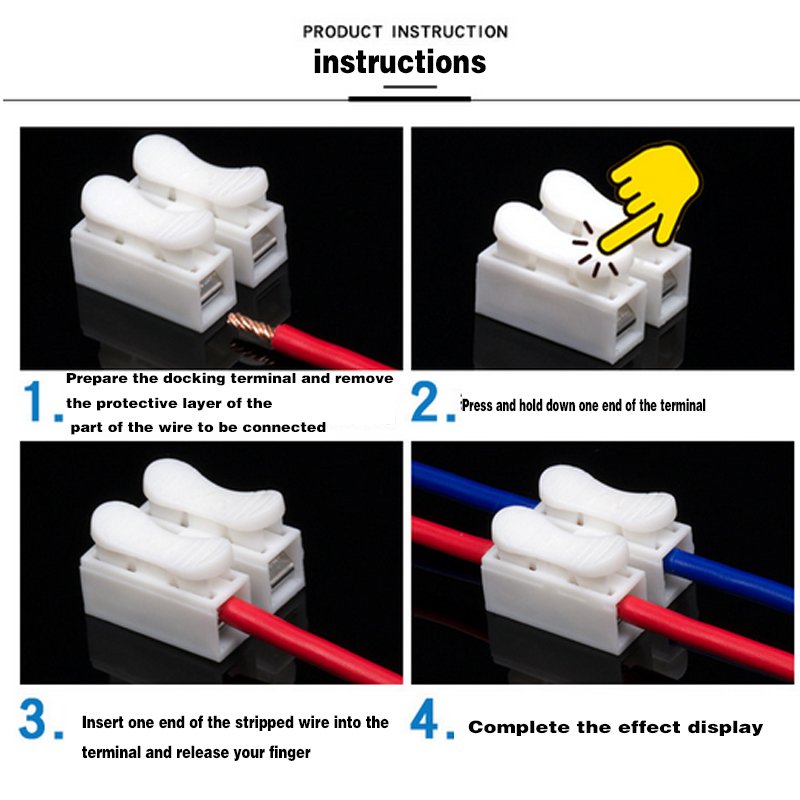 Universal Compact Wiring Conductor Push-in Terminal Block,Electric Wire Connector Connector Ch-2