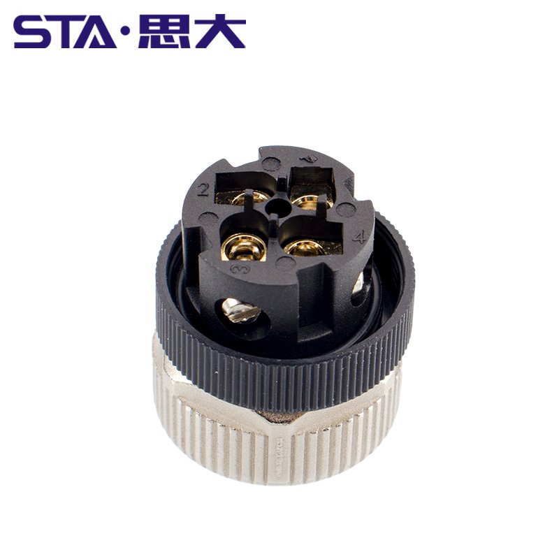 M12 cable connector straight assembly plastic plug 4pin 5point auto sensor connector screw connection M12 adaptor connector