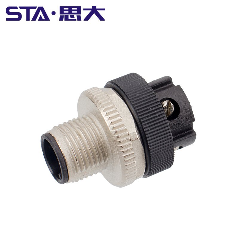 M12 cable connector straight assembly plastic plug 4pin 5point auto sensor connector screw connection M12 adaptor connector