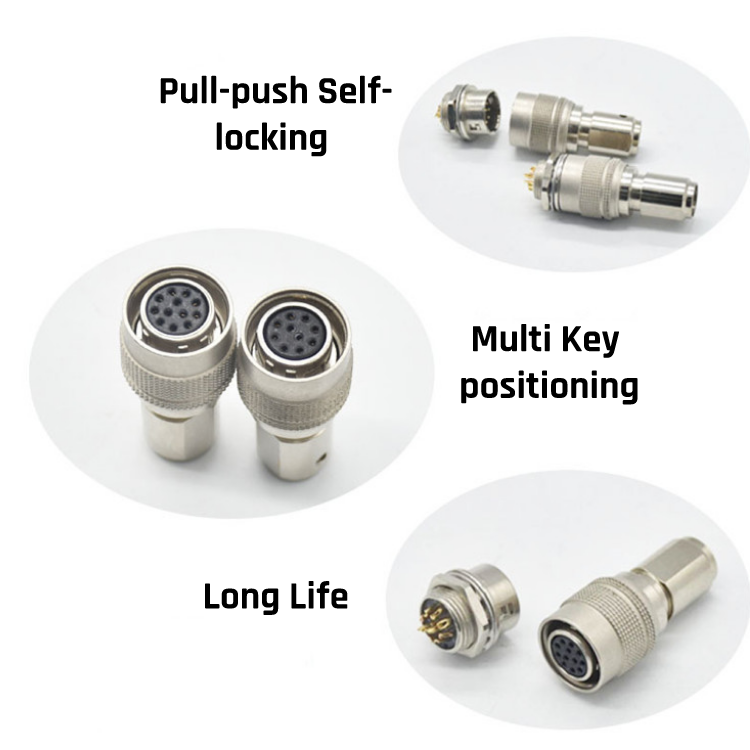 Industrial Camera Push Pull Selflocking Connector HRS 4P 6P 10P 12P Aviation Plug HR10A-7P-6P HR10A-10P-12P Hirose HRS Connector