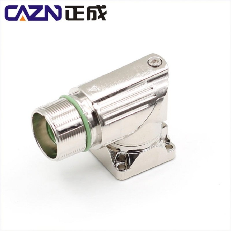 M23 90 degrees servo socket logistics sorting robot connector metal shield panel mount angle robitic arm M23 signal connector