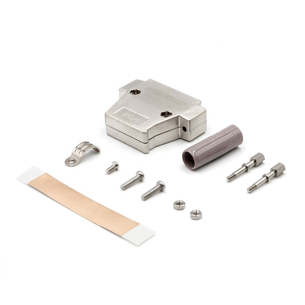 LECHUAN 25 Position D-SUB Connector Two Piece Backshell 25Pin DDK I7JE Series 17JE-25LH-1A1-CF Right Angle Plastic Hood Kit