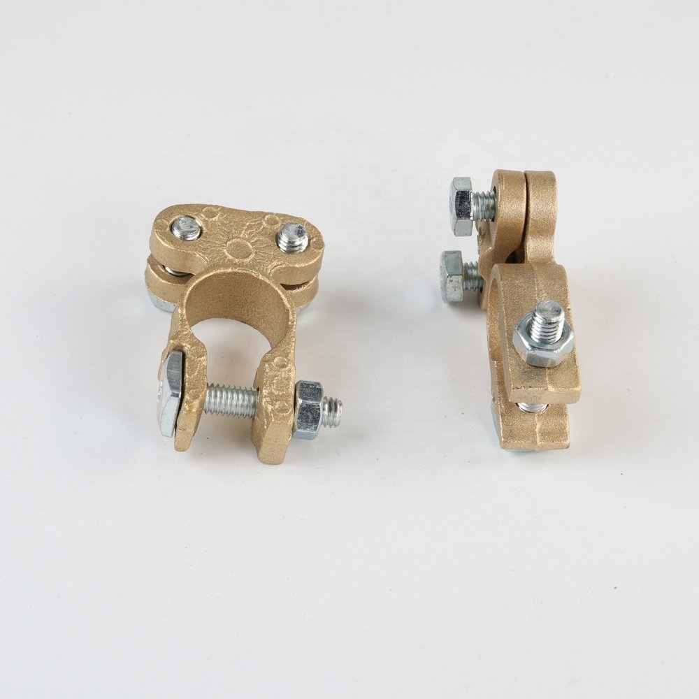 160g/Each Pair Pure Copper Brass Tin Plated Battery Terminal Clamp Type Connector Gender Terminal