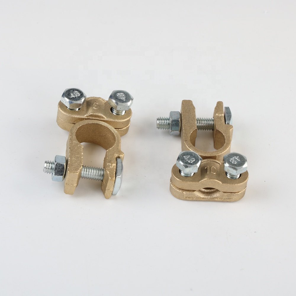160g/Each Pair Pure Copper Brass Tin Plated Battery Terminal Clamp Type Connector Gender Terminal