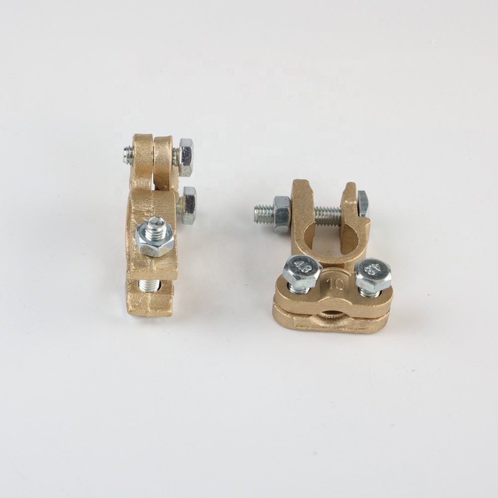 160g/Each Pair Pure Copper Brass Tin Plated Battery Terminal Clamp Type Connector Gender Terminal