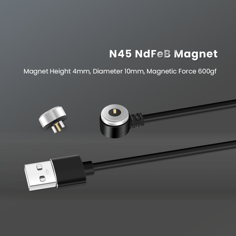 5V 2A USB Charging Cable Male Female Right Angle Magnetic Connector Circular