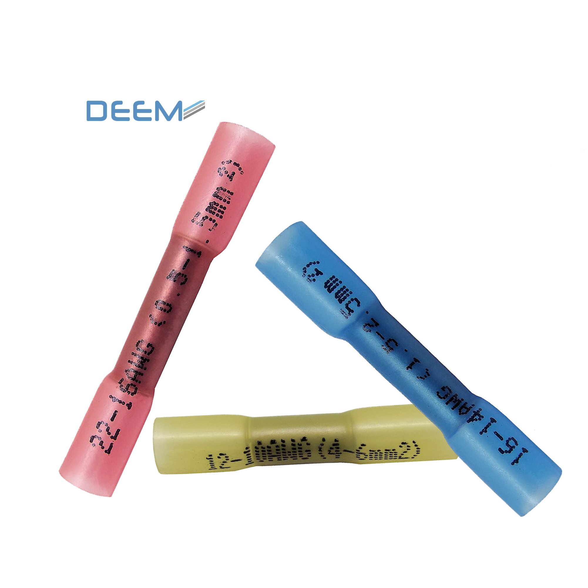 DEEM Electrical butt splice crimp connector heat shrink waterproof wire butt connectors heat shrink wire connectors
